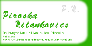 piroska milankovics business card